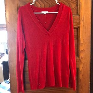 Red v neck sweater